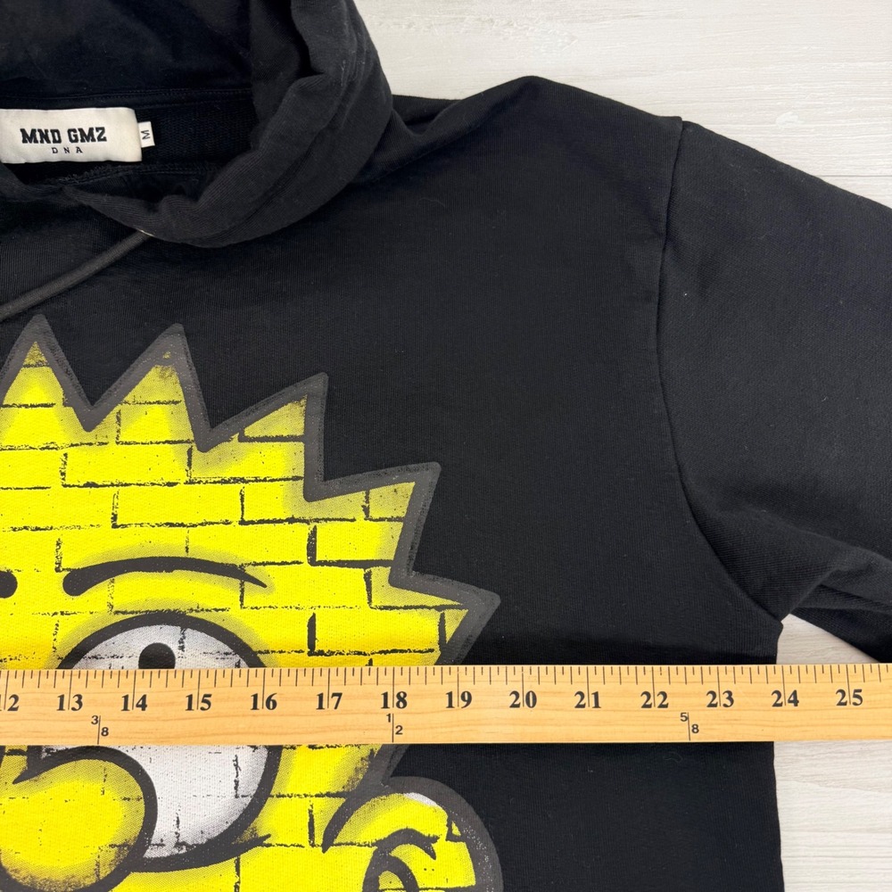 DNA MND GMZ Bart Simpson Graphic Hoodie M Black Cotton Boxy Cropped Streetwear - Picture 11 of 15